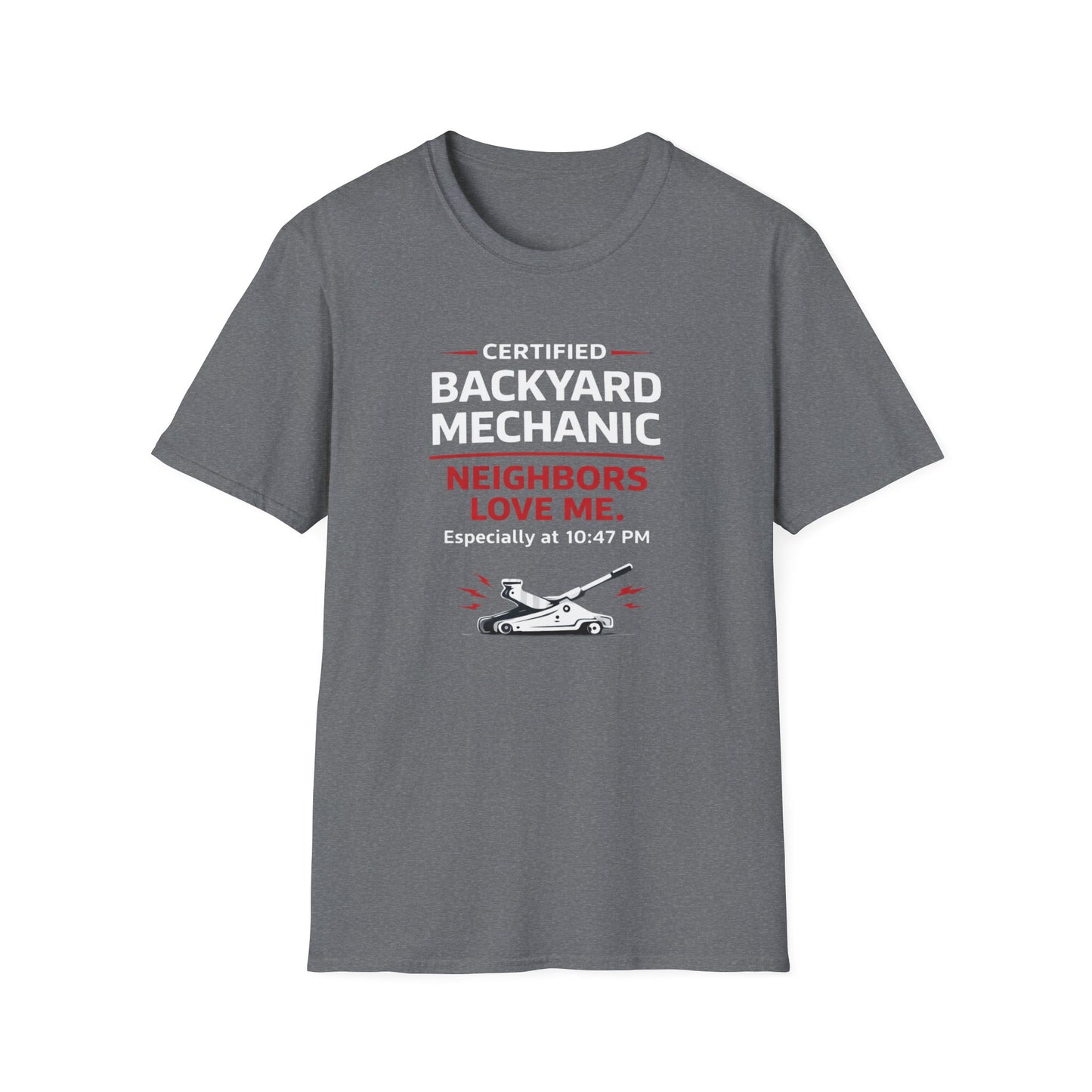 Backyard Mechanic white print T-Shirt