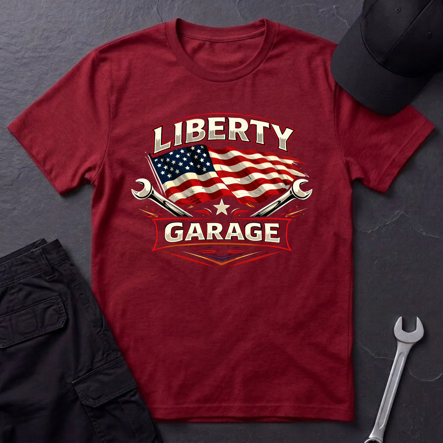 Liberty Garage Flag T-Shirt
