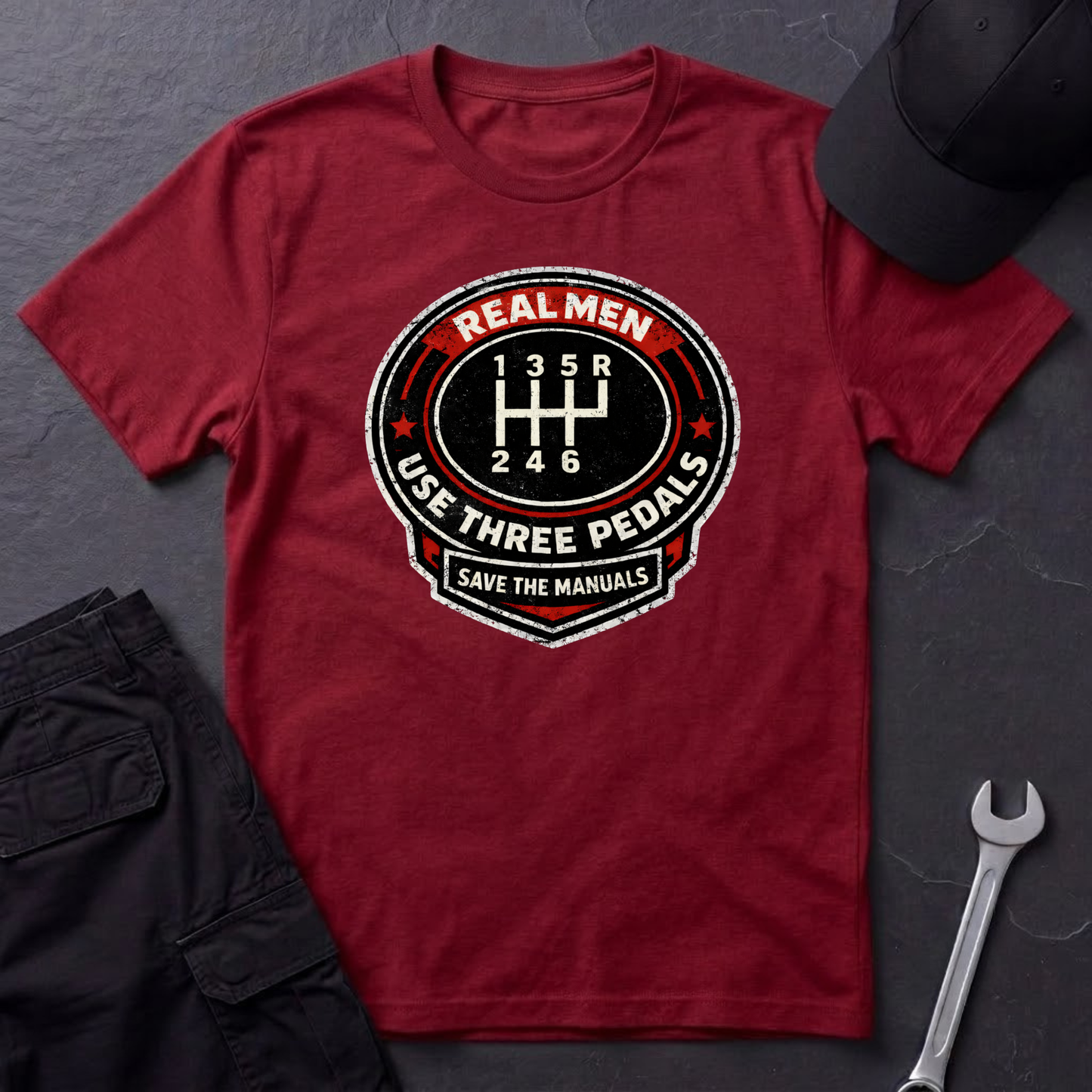 Real Men Use Three Pedals T-Shirt