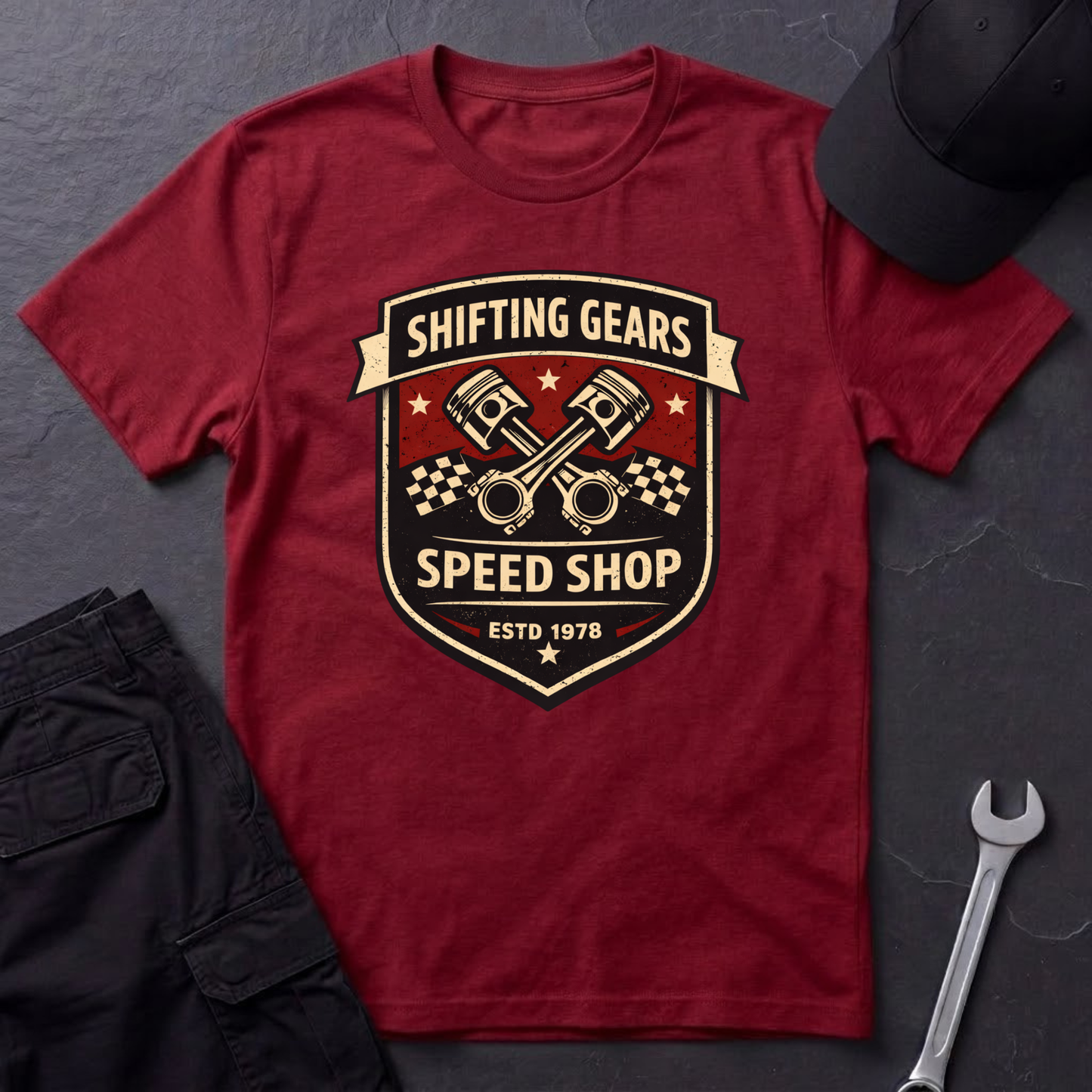 Shifting Gears Speed Shop T-Shirt