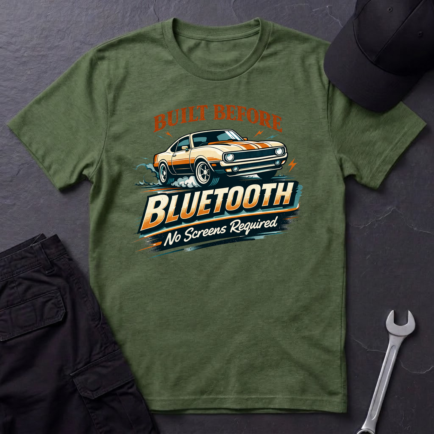 Before Bluetooth Musclecar T-Shirt