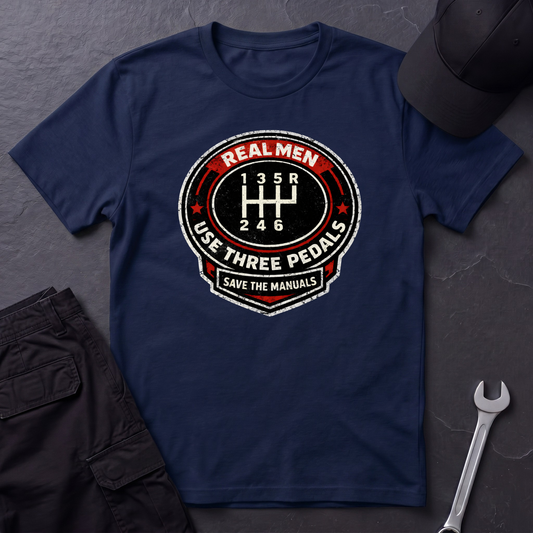 Real Men Use Three Pedals T-Shirt