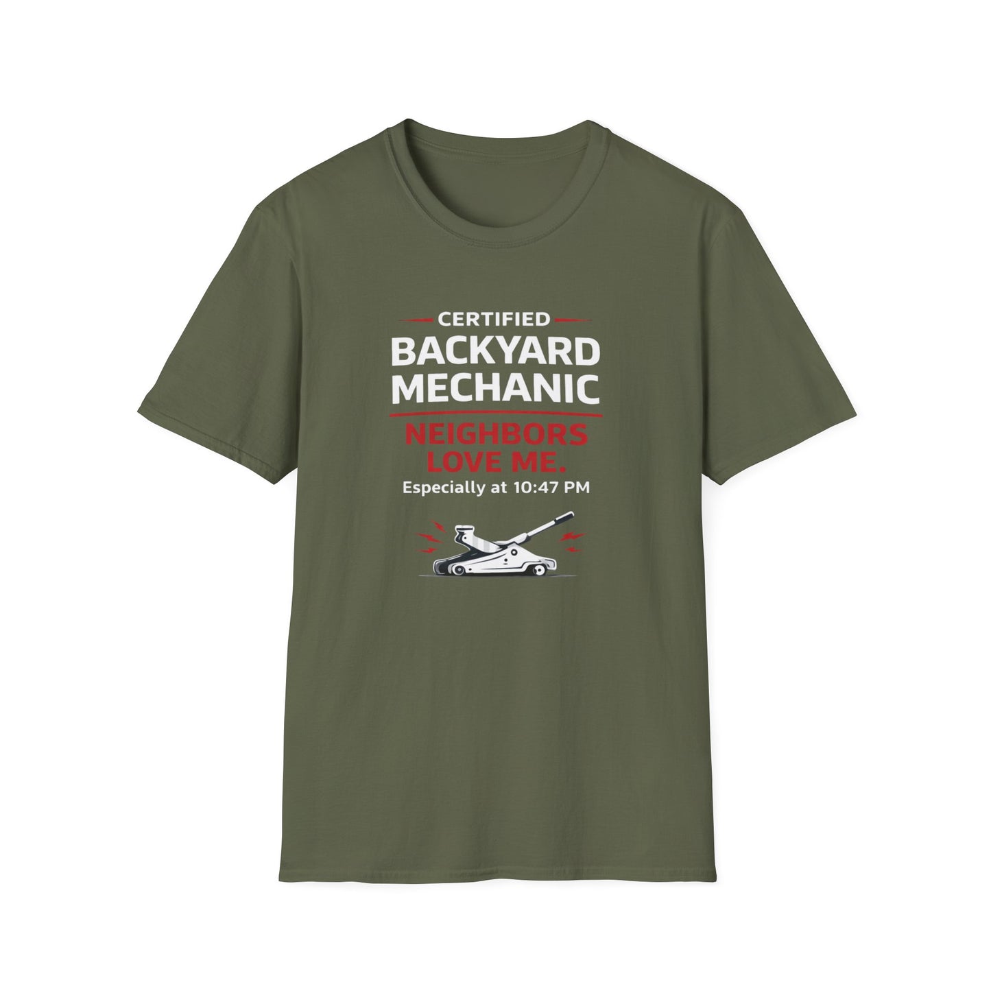 Backyard Mechanic white print T-Shirt