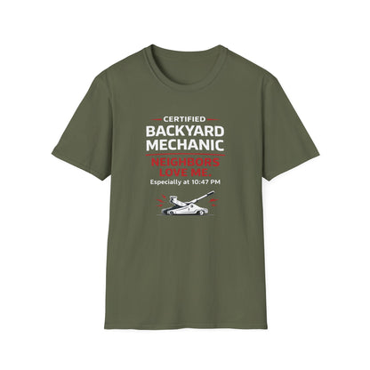 Backyard Mechanic white print T-Shirt