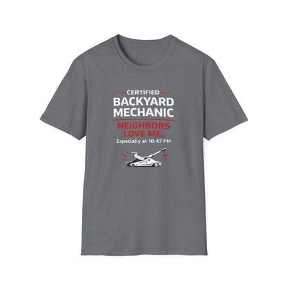 Backyard Mechanic white print T-Shirt