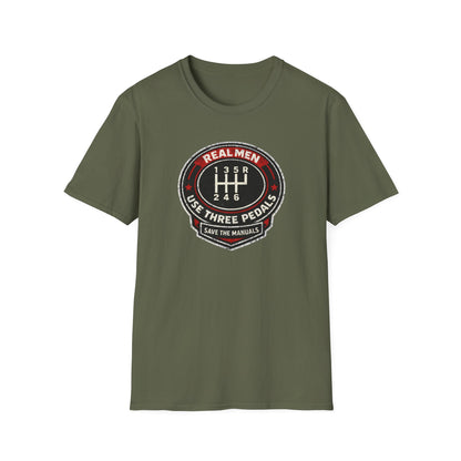 Real Men Use Three Pedals  T-Shirt