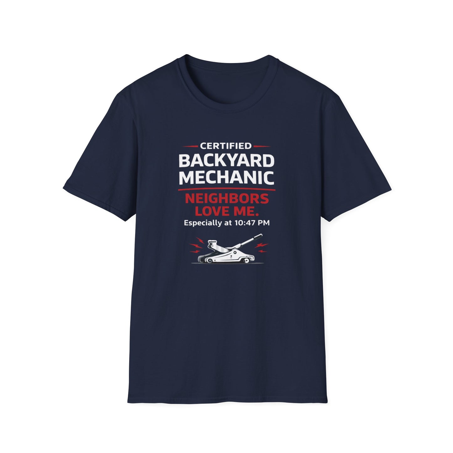 Backyard Mechanic white print T-Shirt