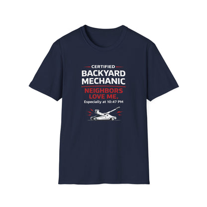 Backyard Mechanic white print T-Shirt