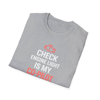 Check Engine Light Is My Co-Pilot red T-Shirt