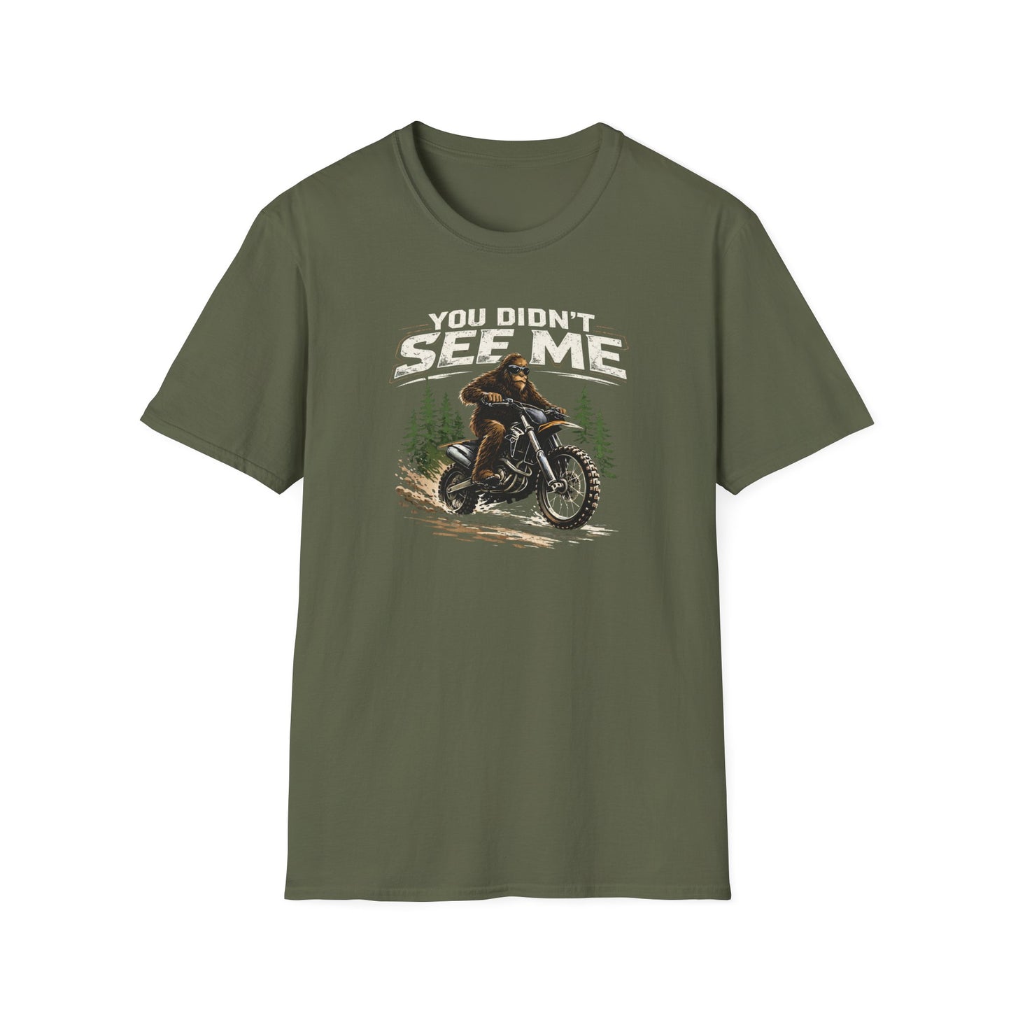 You Didn't See Me Sasquatch Dirtbike  T-Shirt