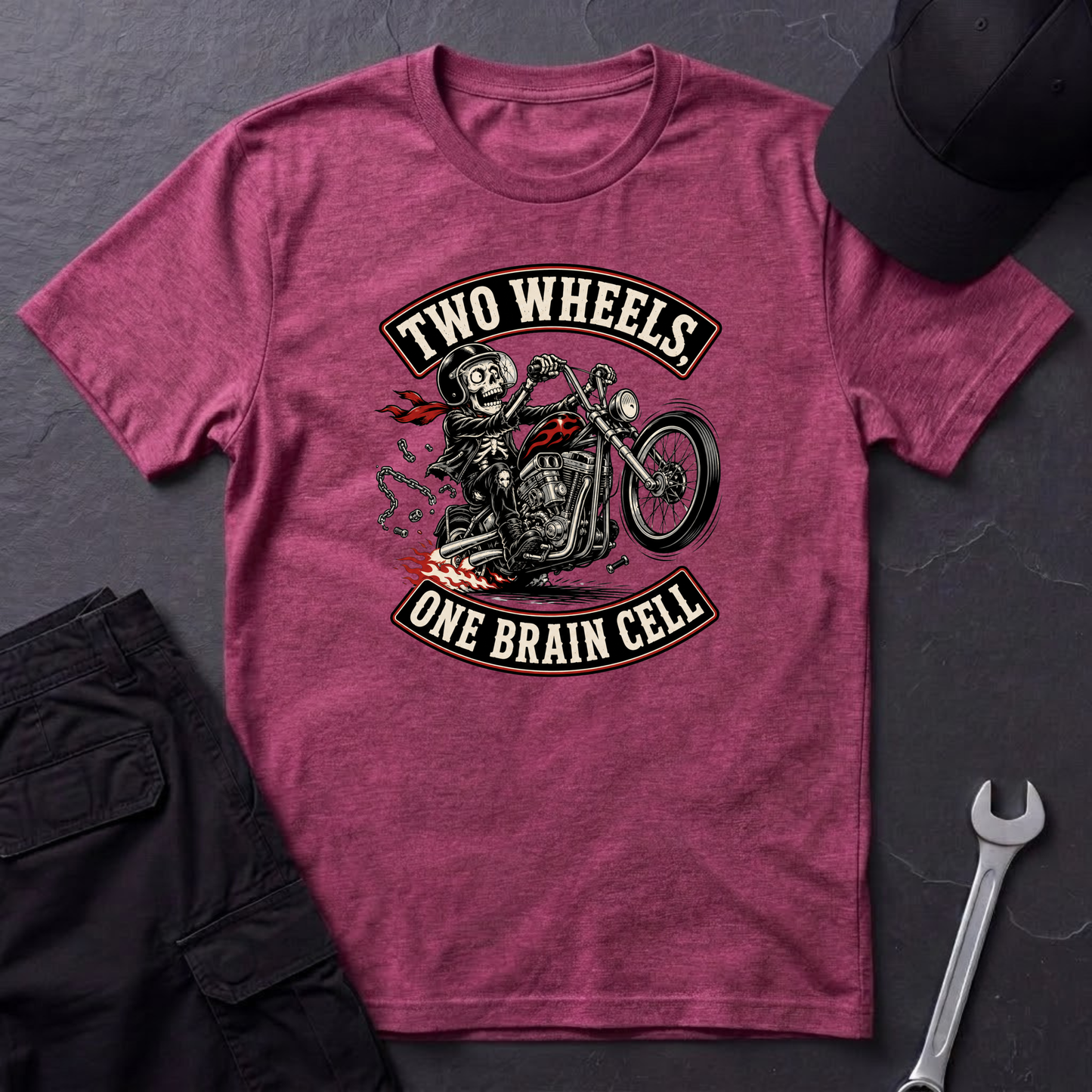 Two Wheels One Brain Cell   T-Shirt