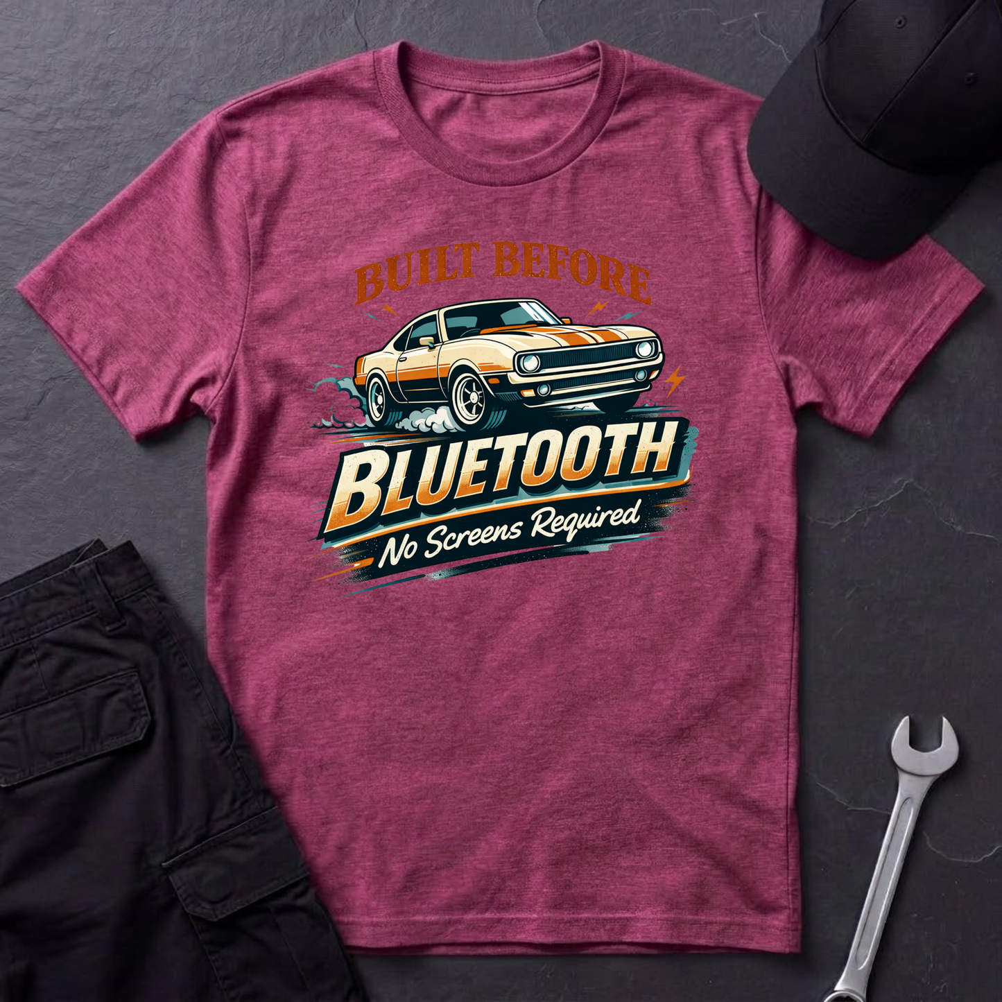 Before Bluetooth Musclecar T-Shirt