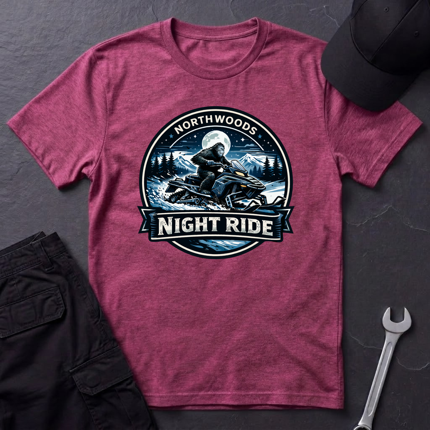 Sasquatch Snowmobile Night Ride  T-Shirt