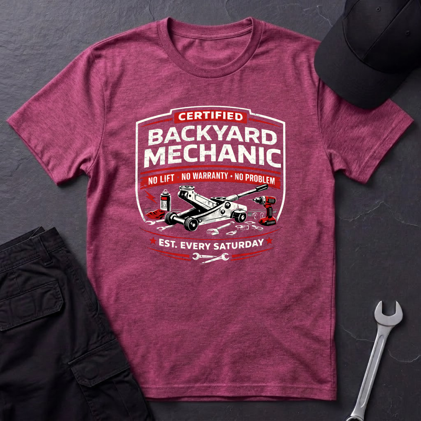 Backyard Mechanic Badge T-Shirt