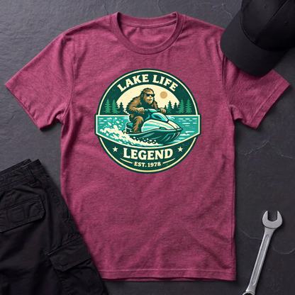 Bigfoot Jetski Lake Life T-Shirt