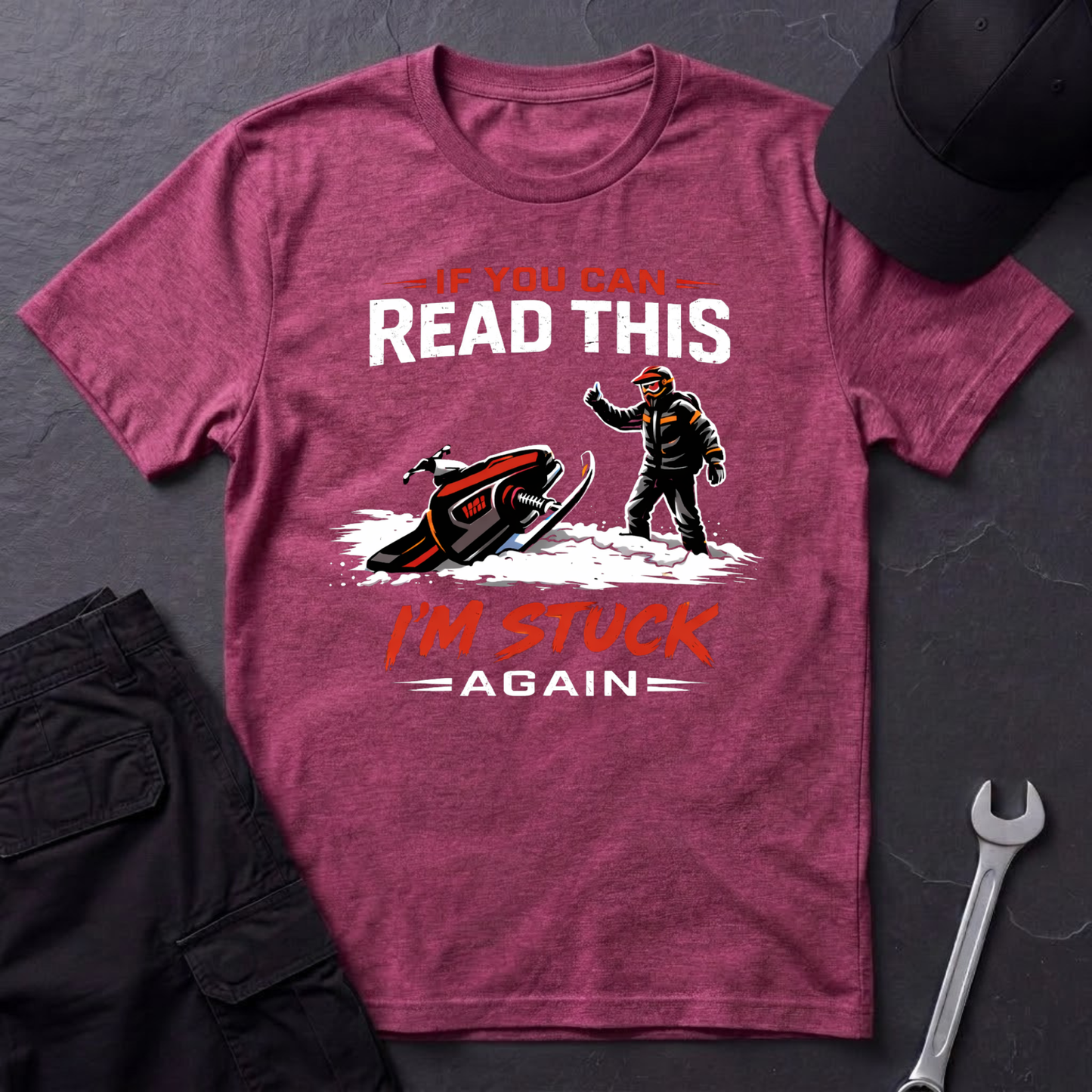 I'm Stuck Again Snowmobile  T-Shirt