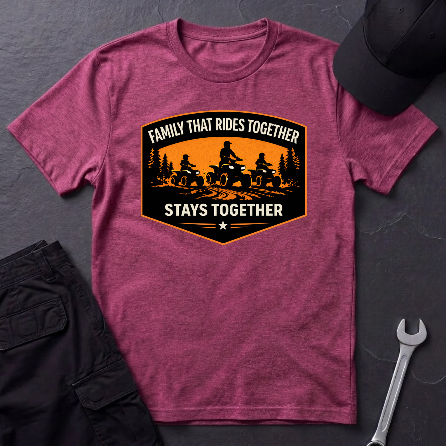 Family That Rides Together Quads T-Shirt