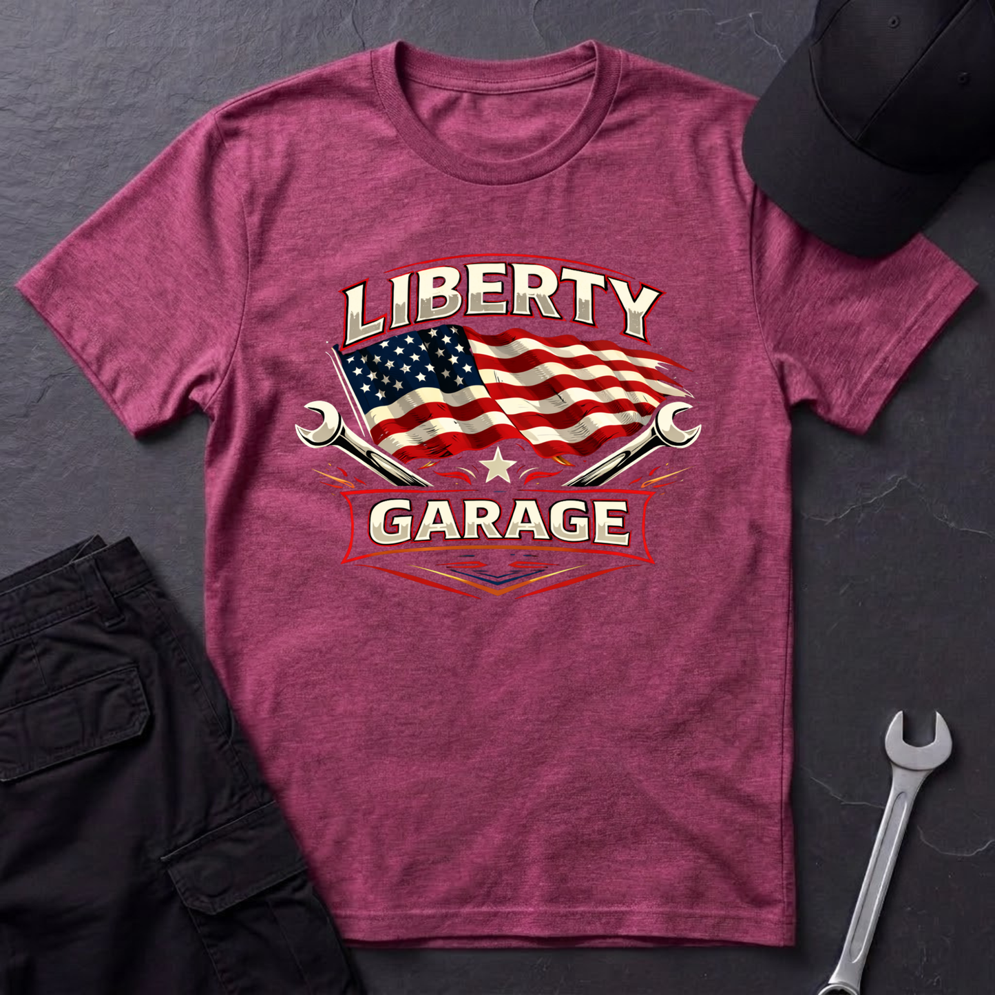 Liberty Garage Flag  T-Shirt