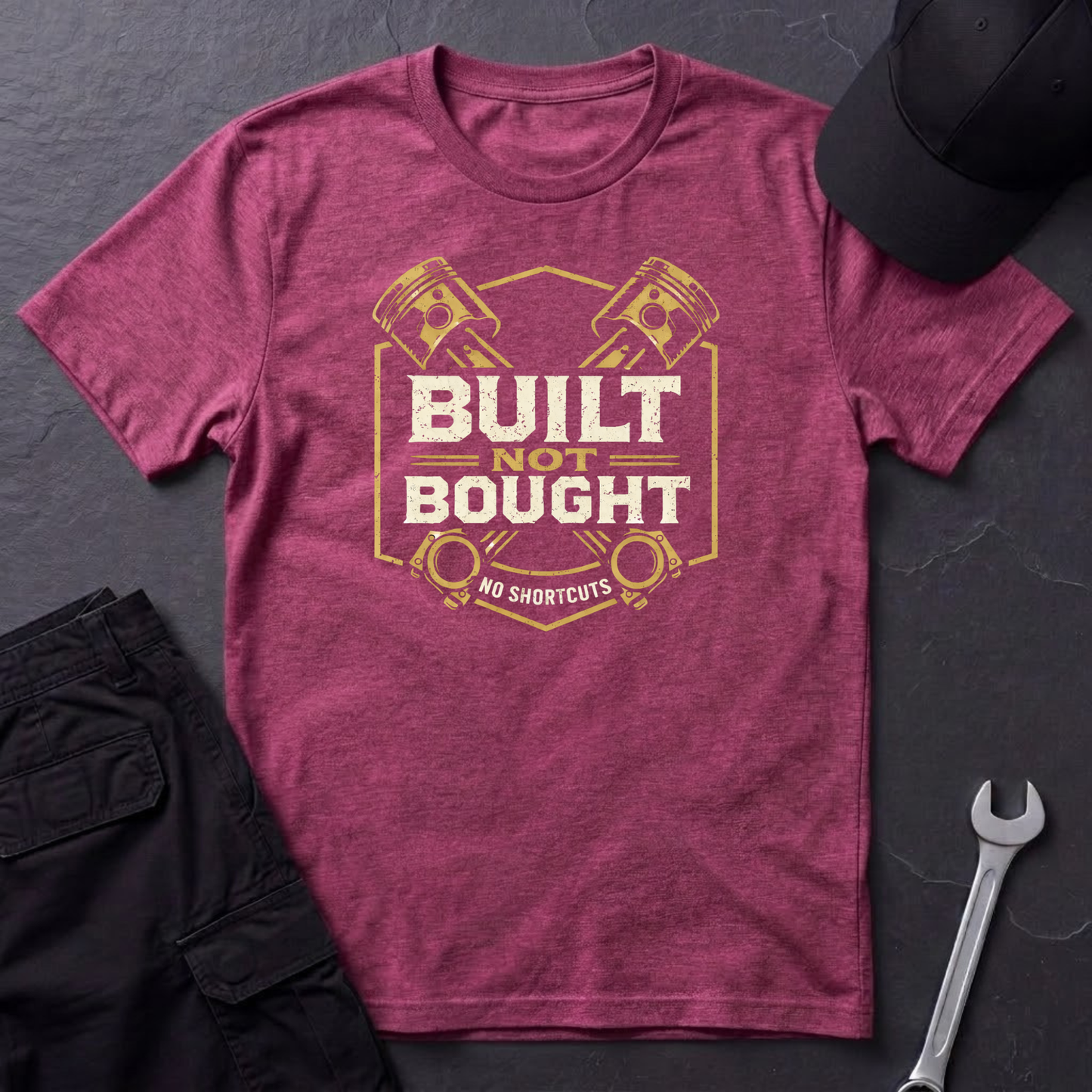 Built Not Bought Pistons T-Shirt