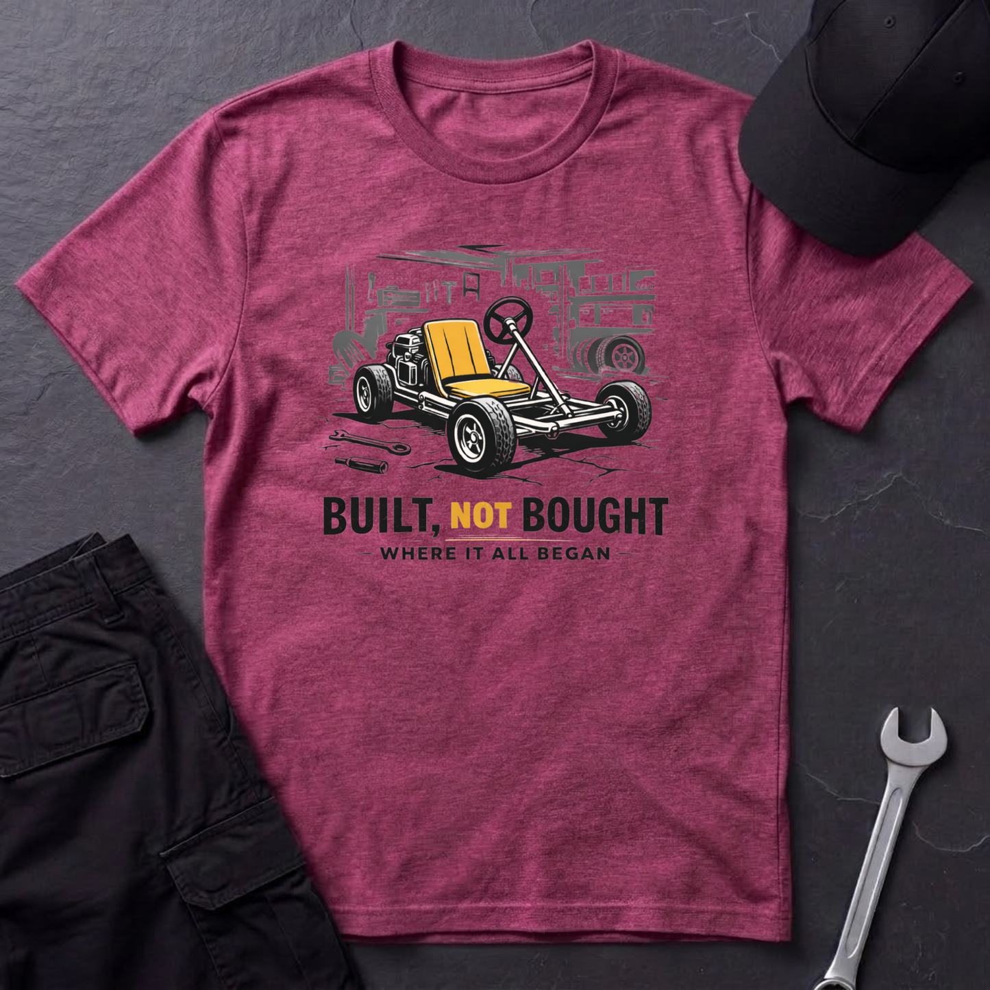 Built Not Bought Go-Cart dark T-Shirt