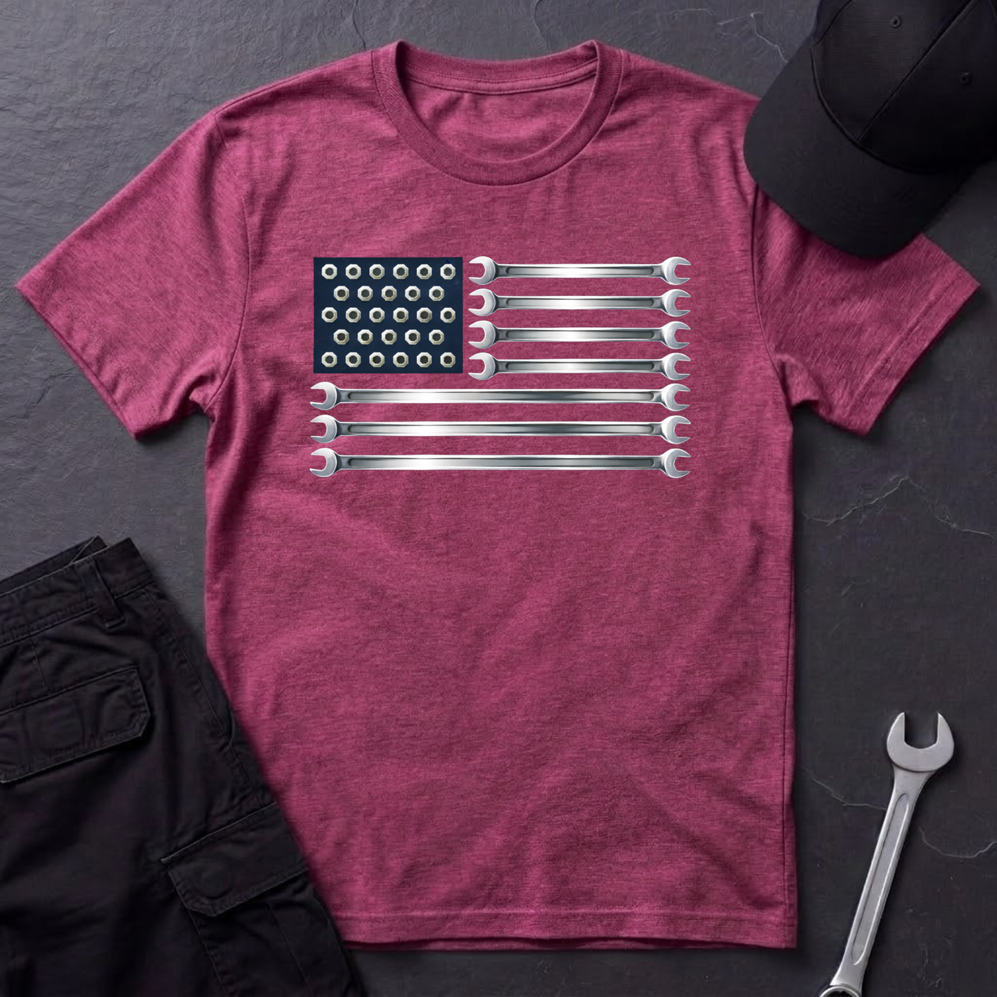 Wrenches American Flag  T-Shirt