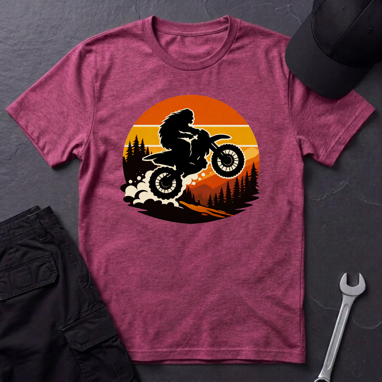 Bigfoot Dirtbike Sunset T-Shirt