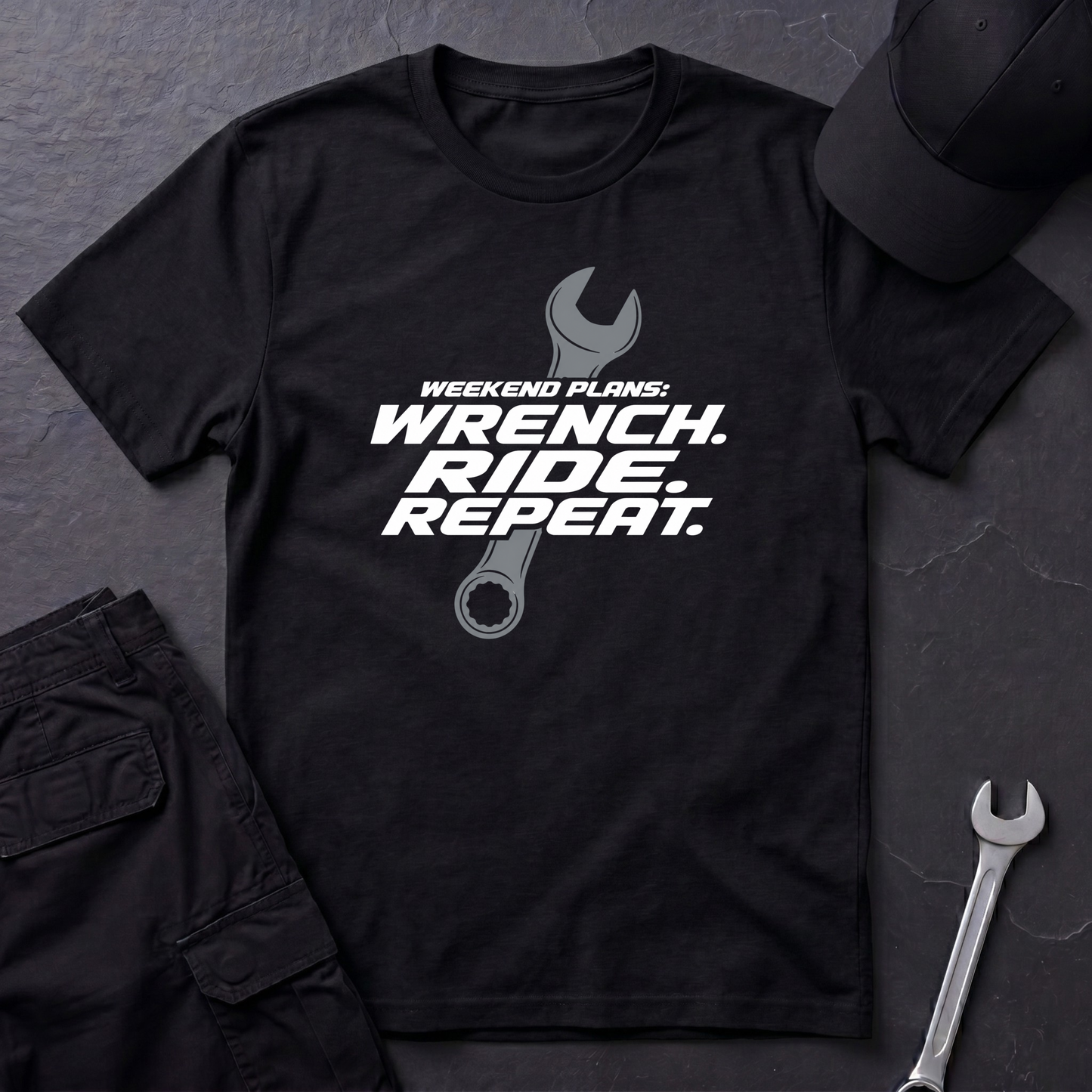 Wrench. Ride. Repeat.   T-Shirt