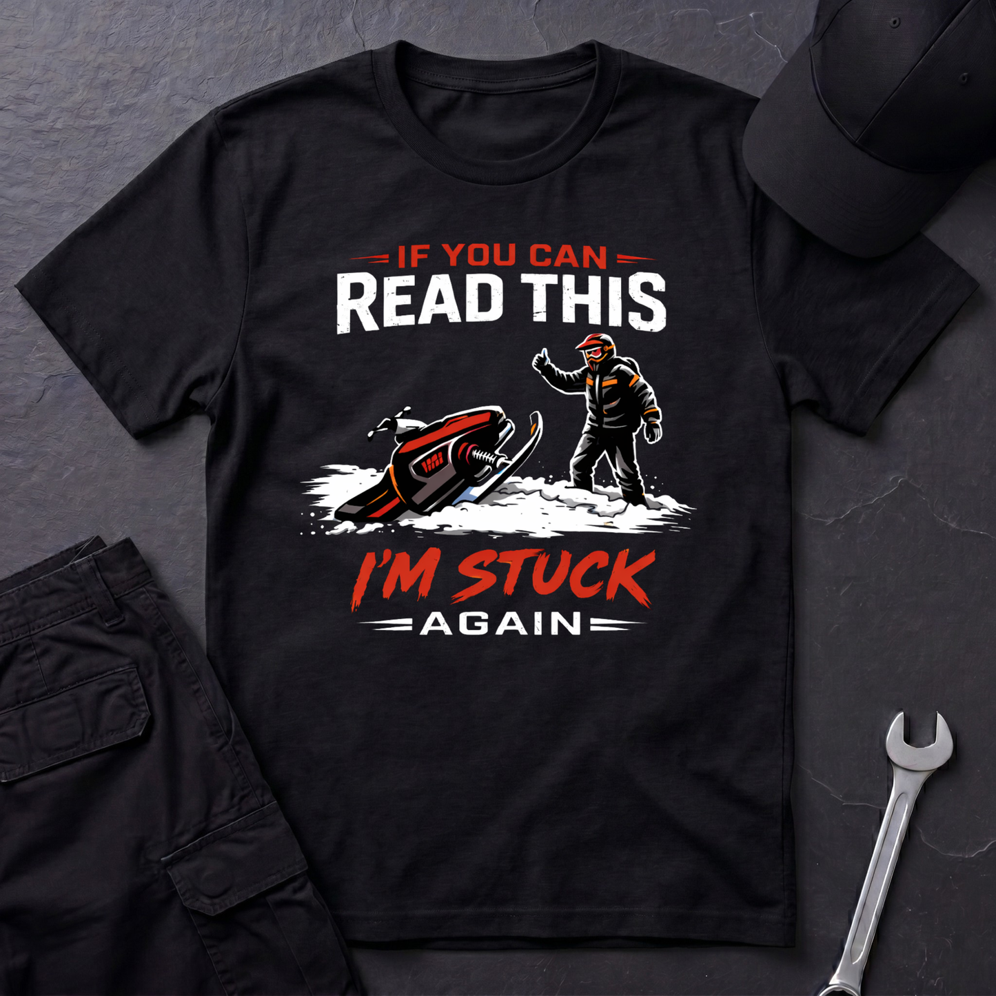 I'm Stuck Again Snowmobile  T-Shirt