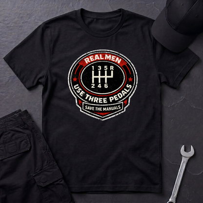 Real Men Use Three Pedals  T-Shirt