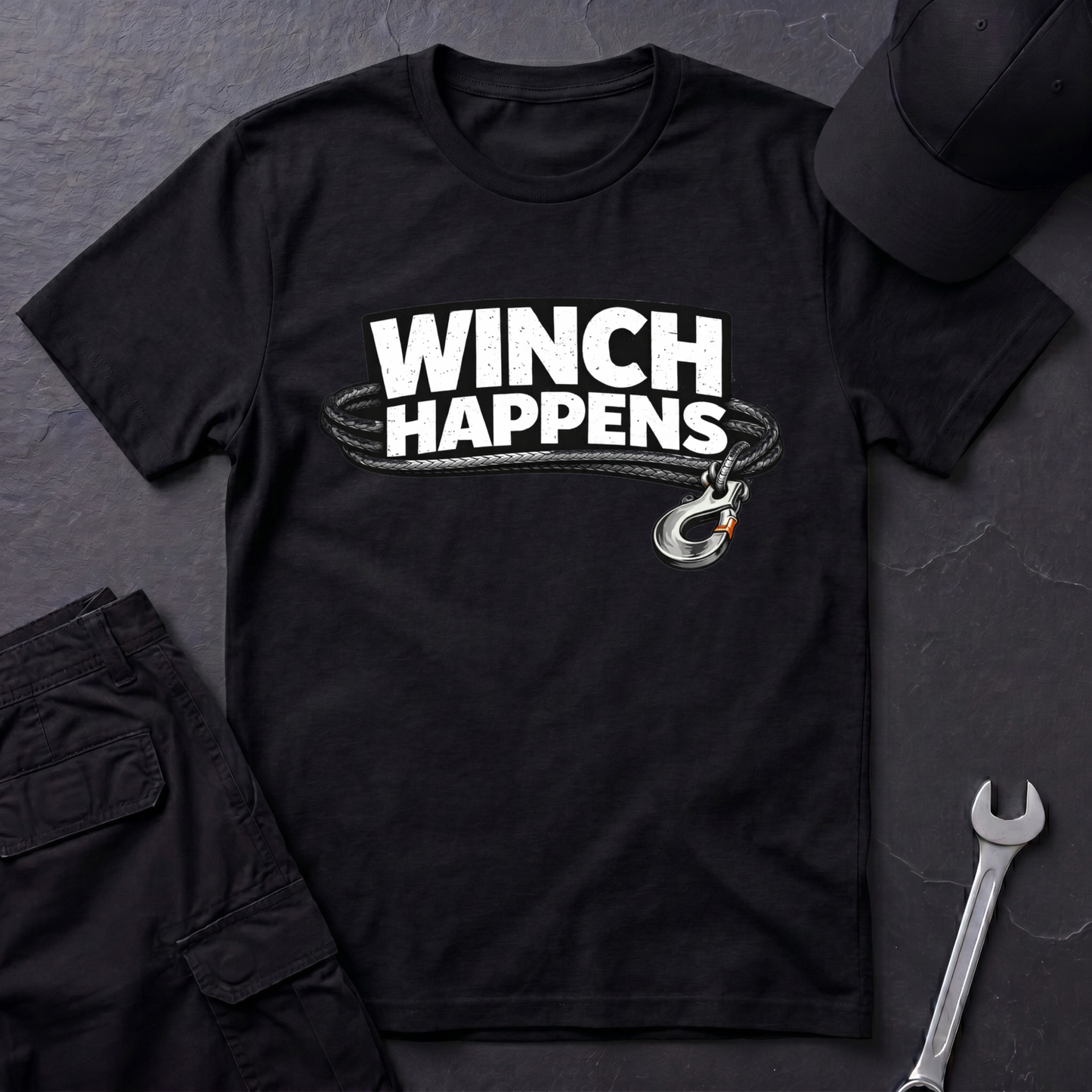 Winch Happens typography  T-Shirt