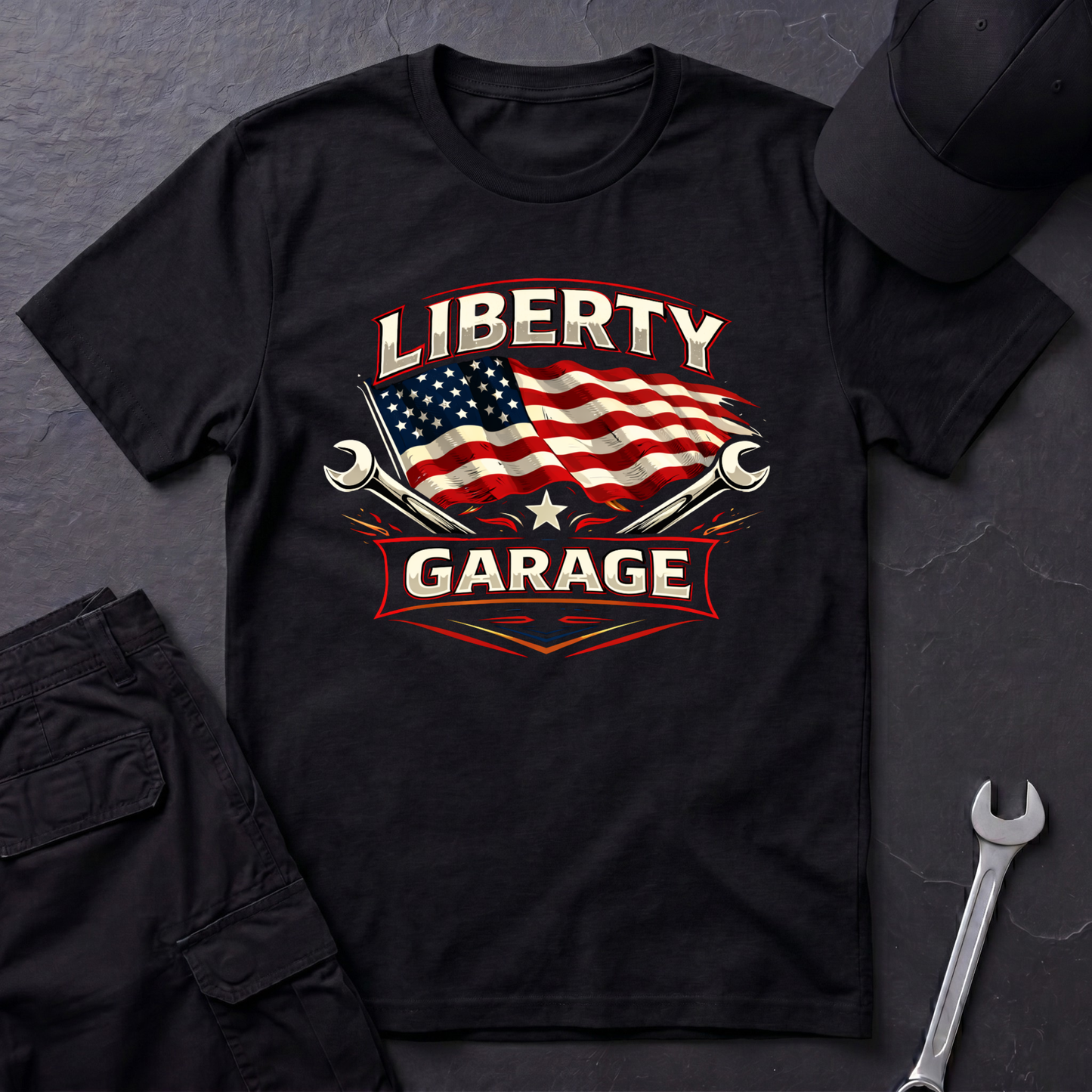 Liberty Garage Flag  T-Shirt