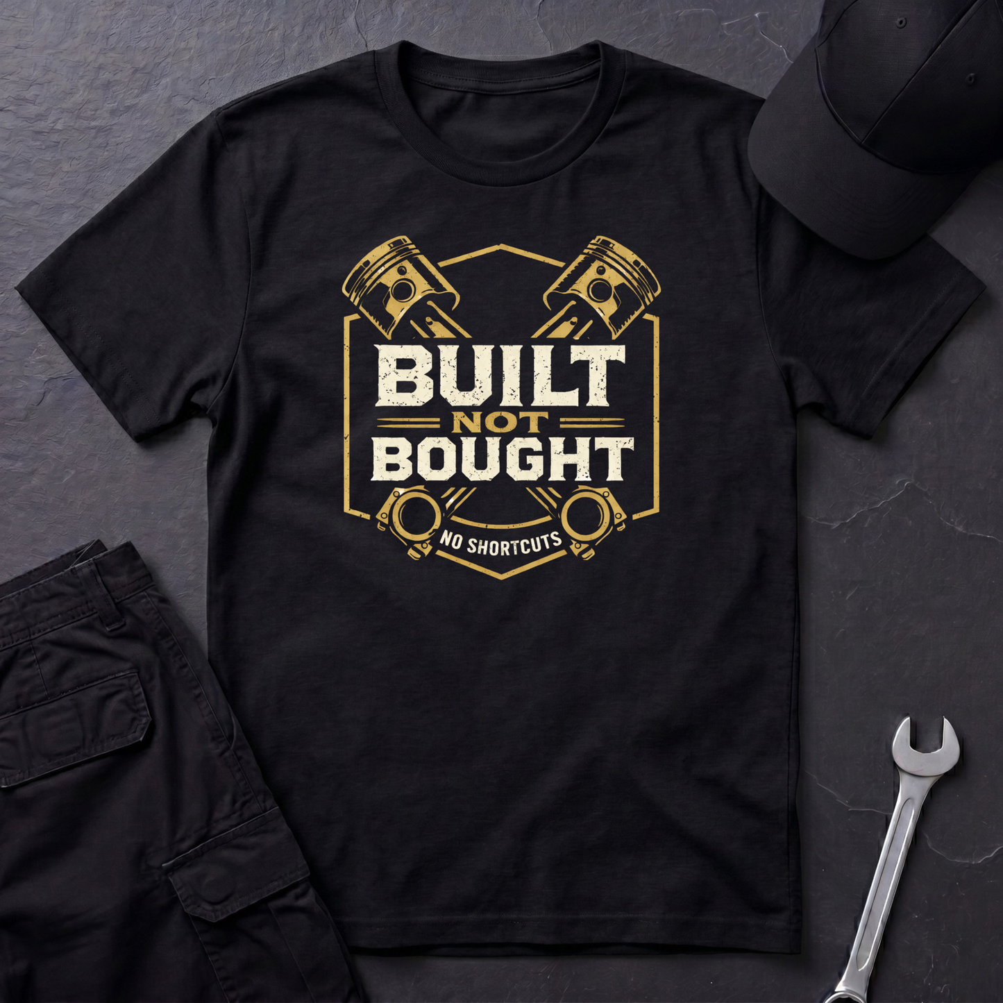 Built Not Bought Pistons T-Shirt