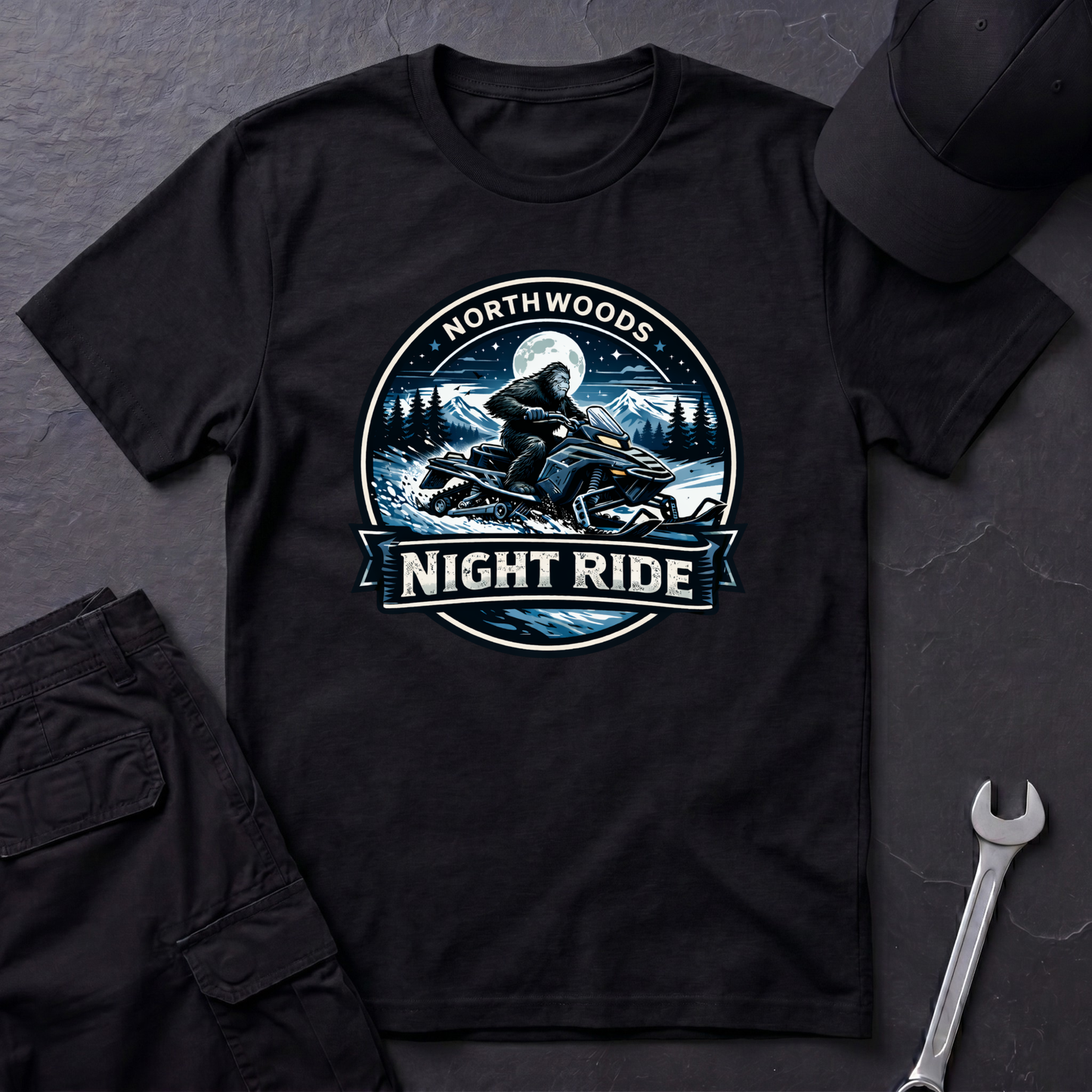 Sasquatch Snowmobile Night Ride  T-Shirt