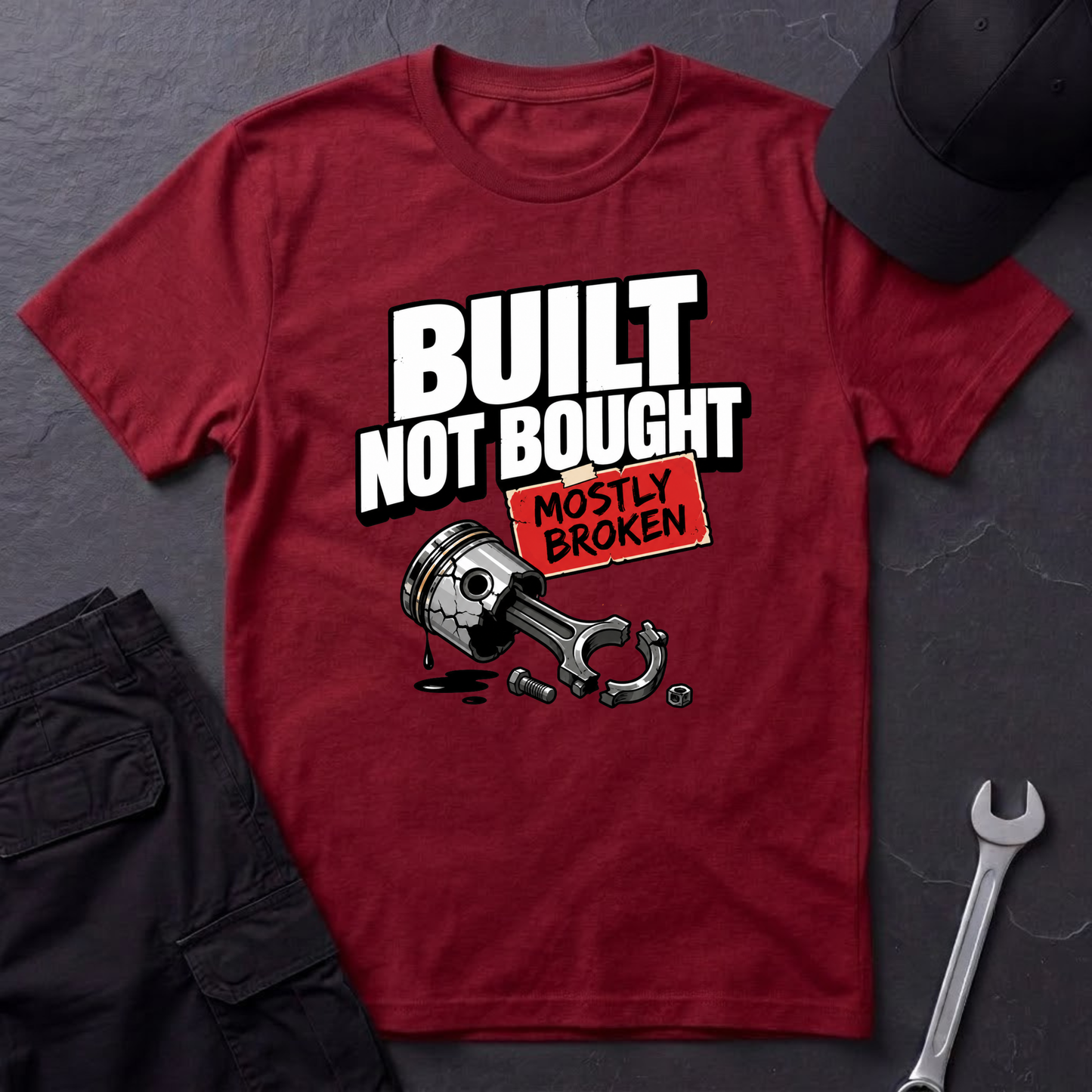 Built Not Bought Mostly Broken  T-Shirt