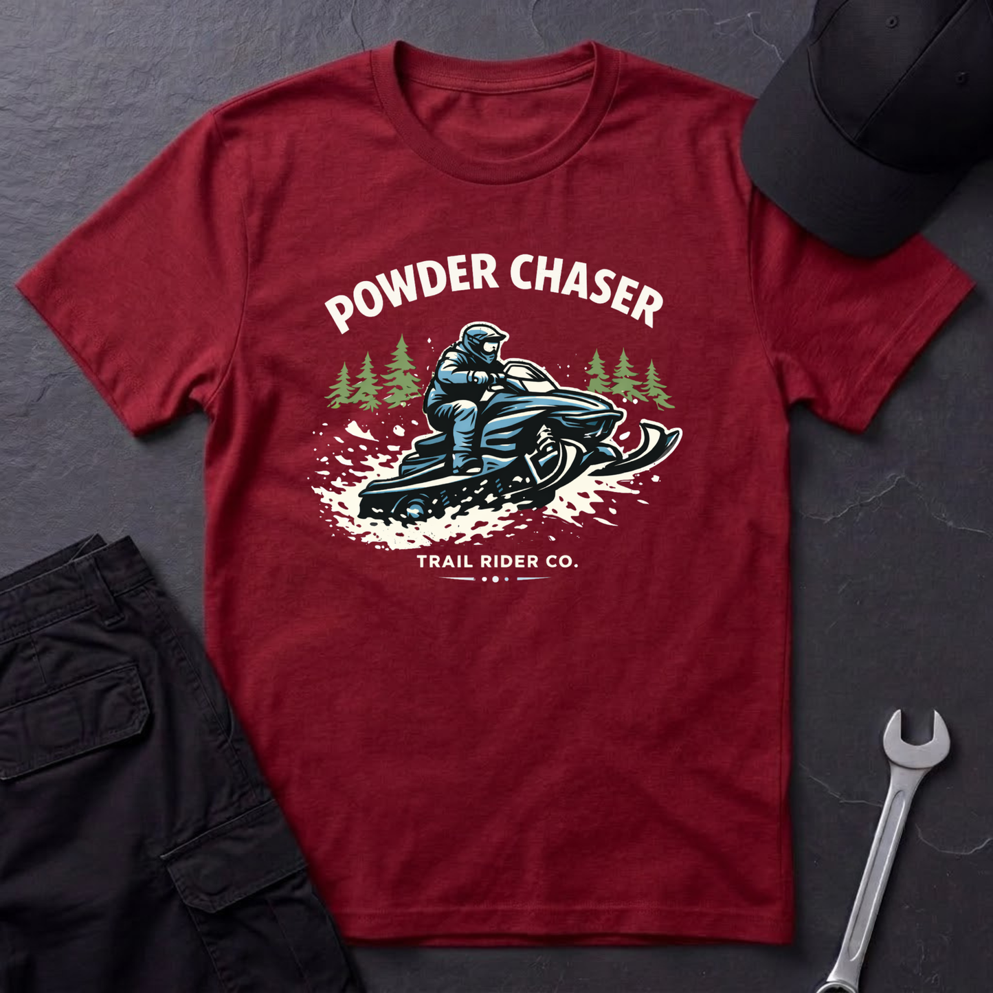 Powder Chaser Snowmobile  T-Shirt