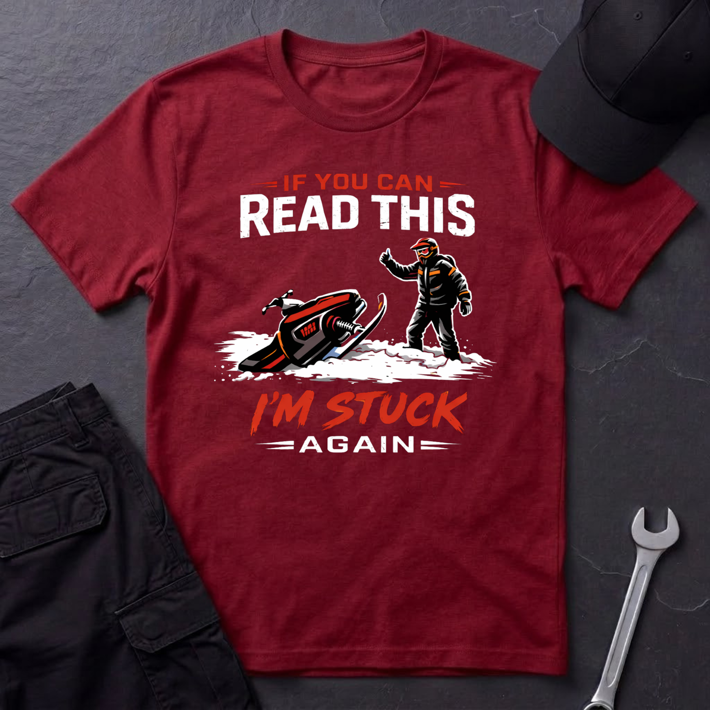 I'm Stuck Again Snowmobile  T-Shirt