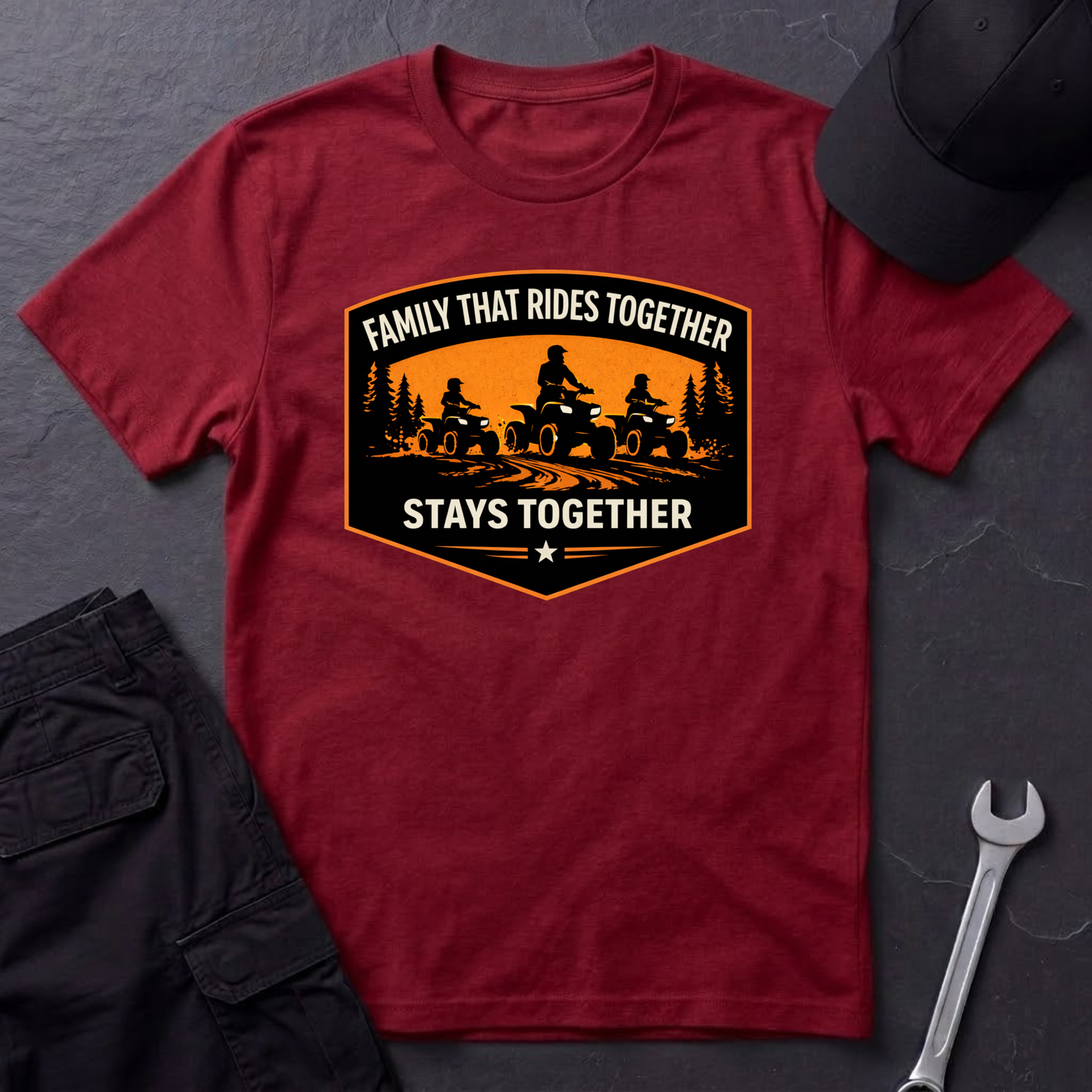 Family That Rides Together Quads T-Shirt