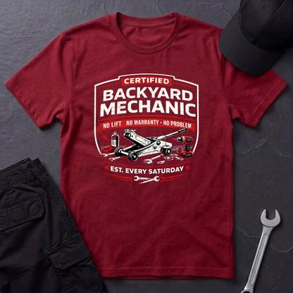 Backyard Mechanic Badge T-Shirt
