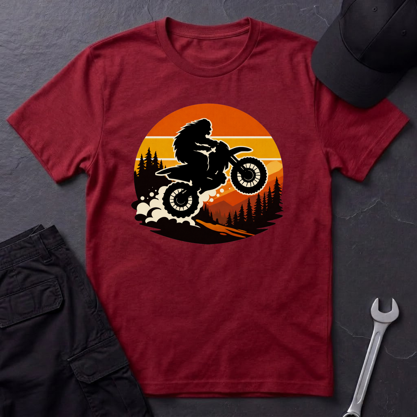 Bigfoot Dirtbike Sunset T-Shirt