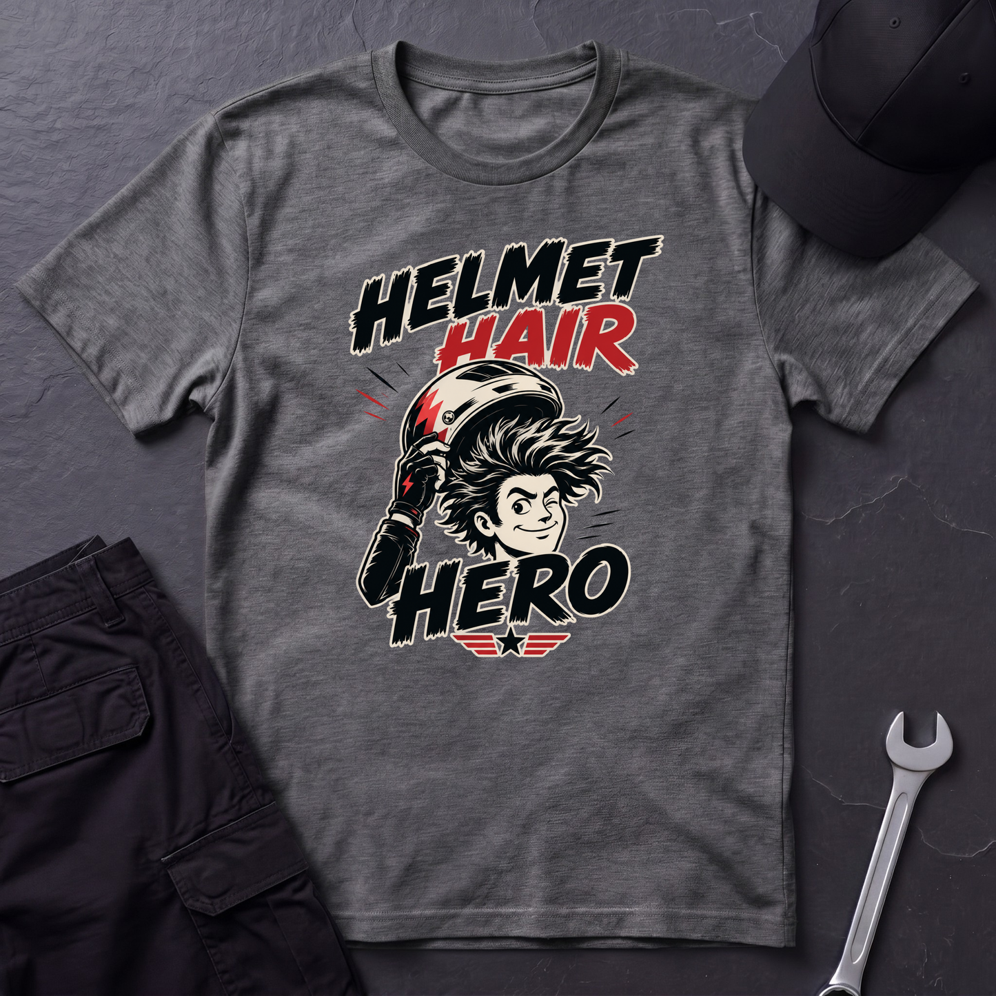 Helmet Hair Hero  T-Shirt