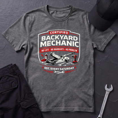 Backyard Mechanic Badge T-Shirt