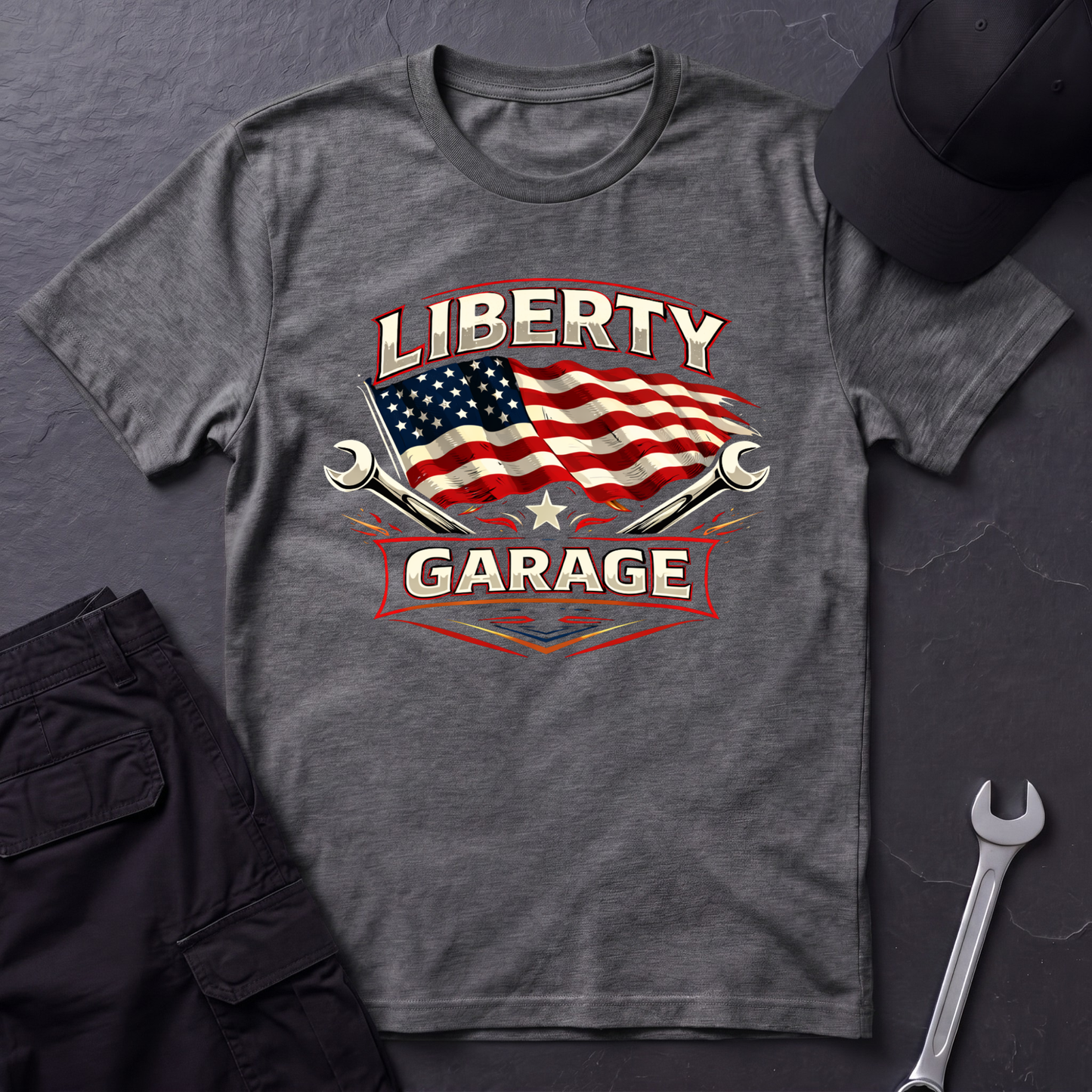 Liberty Garage Flag  T-Shirt