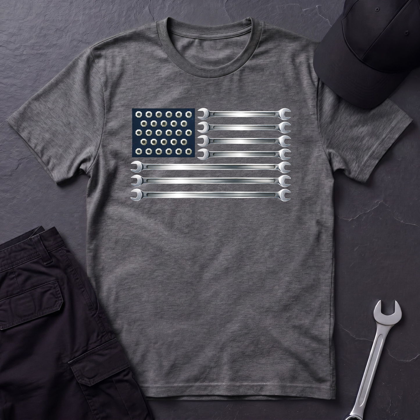 Wrenches American Flag  T-Shirt