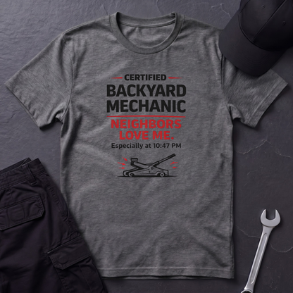 Backyard Mechanic black print T-Shirt