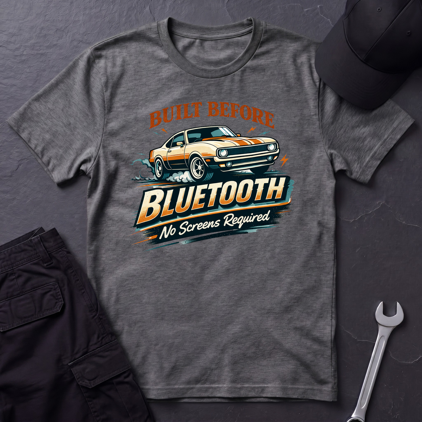 Before Bluetooth Musclecar T-Shirt