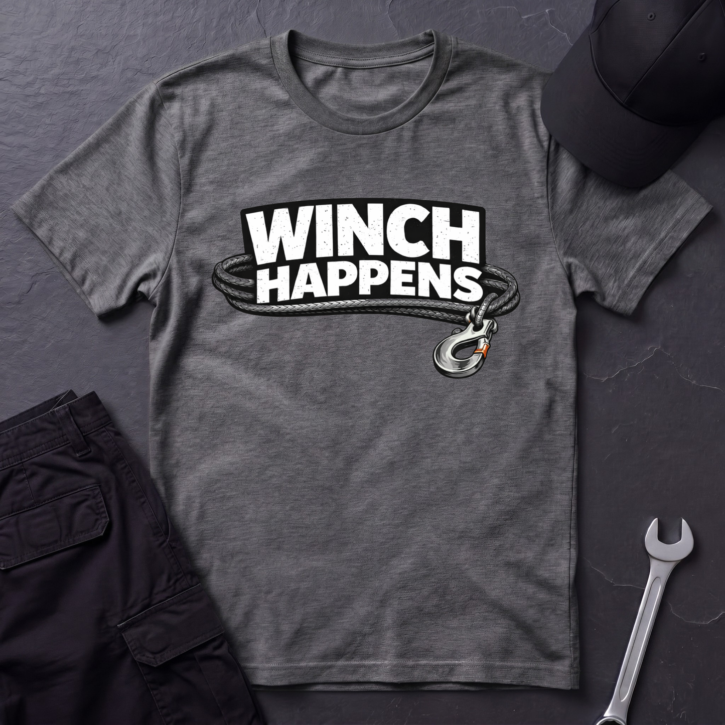 Winch Happens typography  T-Shirt