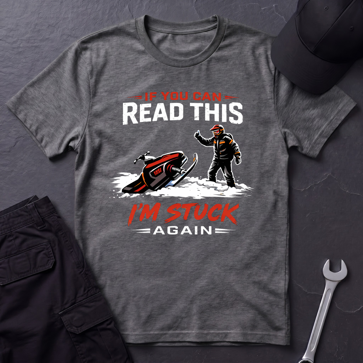 I'm Stuck Again Snowmobile  T-Shirt