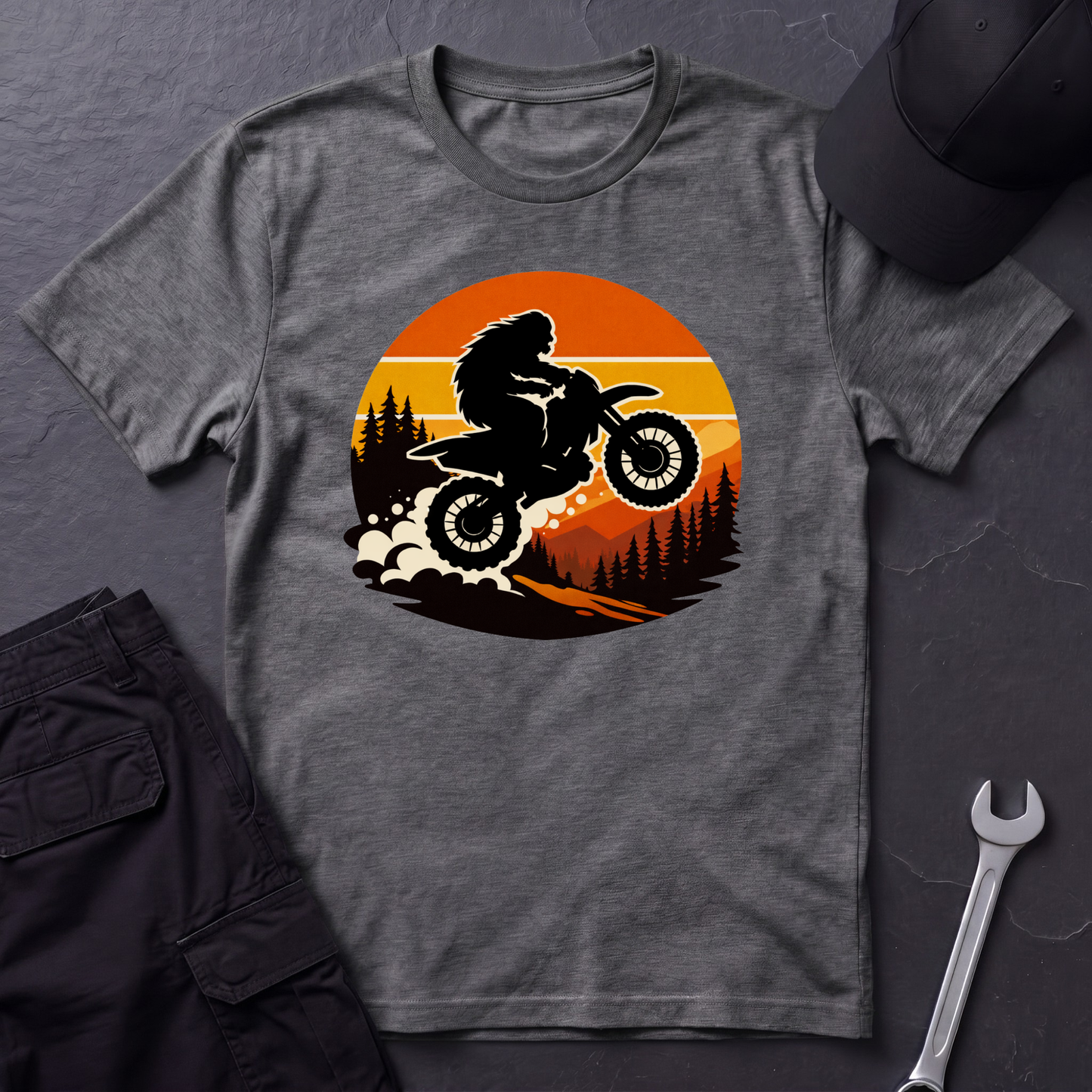 Bigfoot Dirtbike Sunset T-Shirt