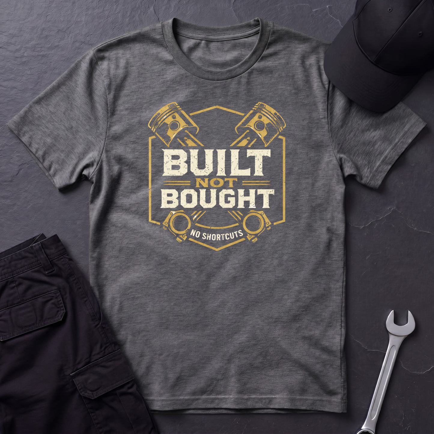 Built Not Bought Pistons T-Shirt