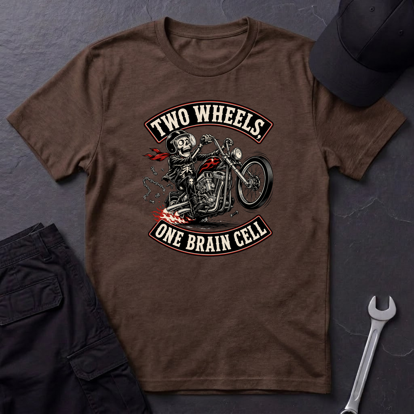 Two Wheels One Brain Cell   T-Shirt